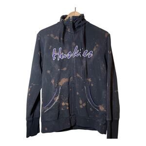 UW University of Washington Huskies Full Zip Womens Jacket Bleach Dye Medium